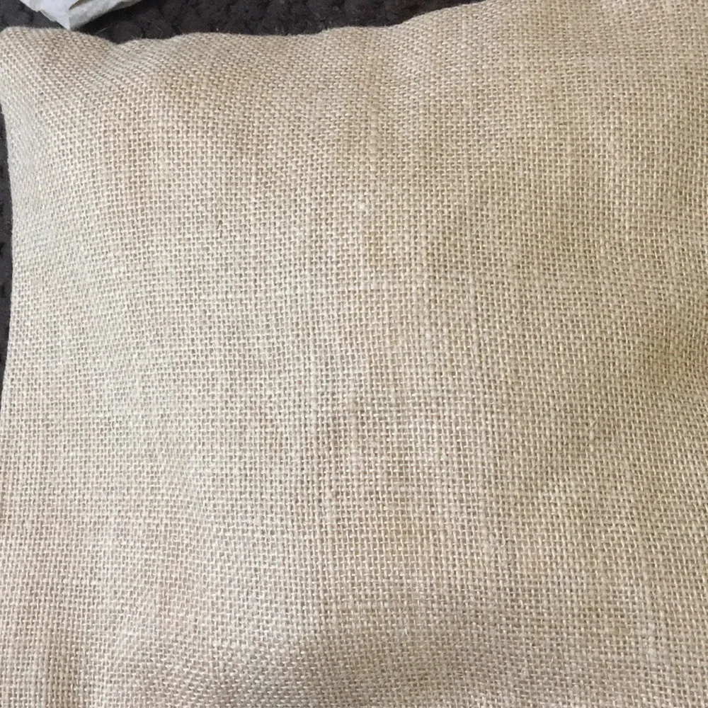 Small burlap pillow cover NWT